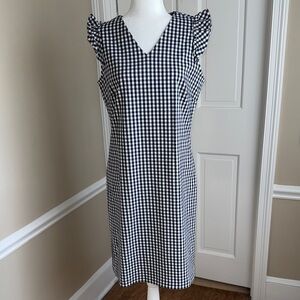 JMcLaughlin Joselyn Shift Navy and White Gingham Dress - Size 12